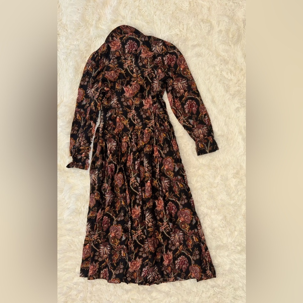 NWOT Ulla Johnson Celia Button Down Wool Blend Dress In Viola Floral Print Sz 2 - Picture 9 of 12
